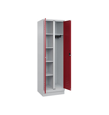 Spind Classic PLUS lichtgrau, rubinrot 080620-20 S10001, 1 Schließfach 60,0 x 50,0 x 195,0 cm